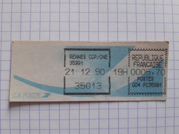 Rennes CCP/CNE 35991 35013 - 21-12-90 - G04 PC35991 Tarif 5.70 - Encre Noire - 1988 « Comète »