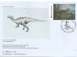 Czech Republic 2022 - First Czech Dino - Burianosaurus Augustai, Special Cover  And Cancellation And "my Stamps" - Prehistorics