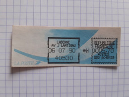 Labenne AV J Lartigau 40530 - 06-07-90 - G03 PC40133 Tarif 5.70 - Encre Noire - Sans Heure De Levée Imprimante Dérèglée - 1988 Type « Comète »