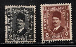 EGYPT Scott # 129, 135 Used - Oblitérés