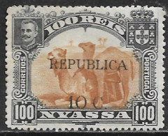 Niassa – 1918 King Carlos Overprinted REPUBLICA And Surcharged 10 C. Over 100 Réis Mint Stamp - Nyassa