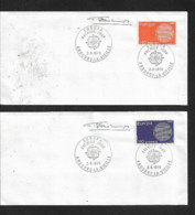 Lettres D'andorre Francais De 1970 En Premier Jour Avec Les 2 Europas  N°202 Et 203 - Storia Postale