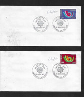 Andorre Francais Lettres D'andorre De 1973 En Premier Jour Des Europas De 1973 N° N°226 Et 227 - Brieven En Documenten