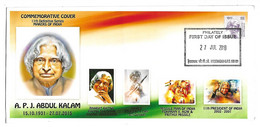 India 2019 APJ Abdul Kalam, Rocket, AGNI Missile,  Private Special Cover , Space Scientist, Astronomy (**) Inde Indien - Asie