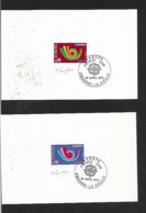 Timbres D'andorre Francais De 1973  Des Europas N° 226 Et 227 En Premier Jour - Lettres & Documents