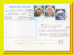 1998 Italia Italie Italy Intero Castelli £400+350+50 Vg Meda Entier Ps Card - Interi Postali