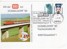 51516 - Bund - 1990 - 5&20Pfg. SWK PGAKte "Mit Der DB Zur DUESSELDORF '90" AbsStpl LUEDENSCHEID -> Duesseldorf - Treni