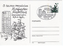 51517 - Bund - 1992 - 60Pfg. SWK PGAKte "3.Deutsch-Portugiesische Briefmarkenausstellung" M SoStpl KORNWESTHEIM - ... - Ships