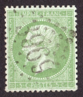 Napoléon III N° 20 Vert Clair - Oblitération GC 3969 Tonnay-Charente (Charente Inférieure) - 1862 Napoléon III.