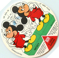 " MICKEY " DISNEY Disney * Document Publicitaire Ancien Illustré * Forme Rond Disque * Fromagerie PICON à St Félix - Otros & Sin Clasificación