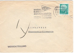 51538 - Bund - 1960 - 7Pfg. Heuss I EF A DrucksBf ESSEN - DEUTSCHE KANU-MEISTERSCHAFTEN ... -> Braunschweig - Canoë