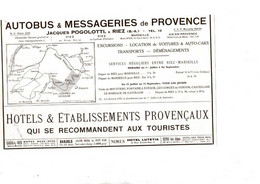 (04) Alpes De H Publicité Papier Coupure De Presse Année 1935 Riez Jacques Pogolotti Autobus Et Messageries De Provence - Reclame