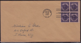 USA 1946 Honorable Discharge Emblem Block4 With FDC/FDI - Addressed @D4911 - 1941-1950