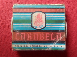 SPAIN ANTIGUA CAJA CAJITA DE PAPEL DE FUMAR MARCA CARABELA PAPELERAS REUNIDAS ALCOY ROLLING PAPER PAPIER À CIGARETTES... - Otros & Sin Clasificación