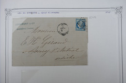 AT7 FRANCE   BELLE LETTRE 1874 CHAUMERAC POUR BOURG ST ANDEOL ++CERES BORDEAUX  + AFFRANCH. INTERESSANT - 1870 Emissione Di Bordeaux