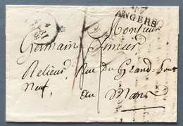 France Griffe 47 ANGERS Sur Lettre + TAD 4.4.1828 - (A465) - 1801-1848: Précurseurs XIX