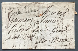 France Griffe 47 ANGERS Sur Lettre (date Illisible) - (A467) - 1801-1848: Precursori XIX