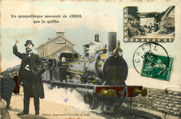 Creil * Un Sympathique Souvenir De La Ville Que Je Quitte * Train Gare Locomotive * Souvenir De La Commune - Creil