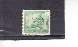 RUANDA  1924-5 - Yvert  53° - Soprastampato - Usati