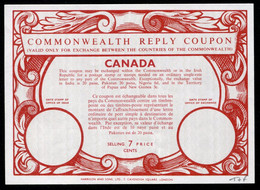 CANADA  7 CENTS  Commonwealth Reply Coupon / Coupon-réponse Régime Britannique - Cupones Respuesta