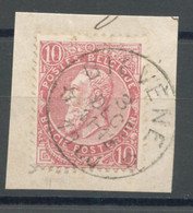 BELGIQUE - COB 58 - 10C ROSE RELAIS A ETOILES BIEVENE - 1893-1900 Barbas Cortas