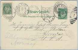 75331 - NORWAY - Postal History - STATIONERY CARD With TRAIN  POSTMARK 1904 - Covers & Documents