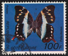 COTE D'IVOIRE 1 - PAPILLON - BUTTERFLIES -  Palla Decius -  YT 440D Oblitéré - Ivory Coast (1960-...)