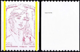 France Variété N° 4779_d ** Marianne De La Jeunesse Par Ciappa Et Kawena, Sans Numéro Noir, Impression à Sec - Unused Stamps