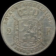 LaZooRo: Belgium 2 Francs 1880 VF / XF Scarce - Silver - 2 Francs