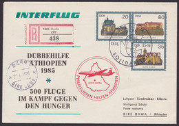 U 1, Zudruck "Dürrehilfe Äthiopien, R-Luftpost, Alle Stempel - Briefomslagen - Gebruikt