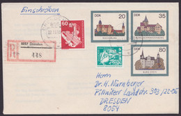 U 2, Orts-R-Brief "Dresden", 2.10.90, Zusatzfrankatur - Buste - Usati