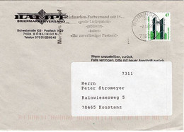 51557 - Bund - 1999 - 47Pfg SWK EF A DrucksBf BOEBLINGEN - ... NORBERT HAMPF -> Konstanz - Storia Postale