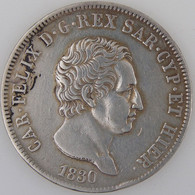 Italie, Sardaigne, 5 Lire 1830 P, TTB, KM# 116 - Piemonte-Sardinië- Italiaanse Savoie