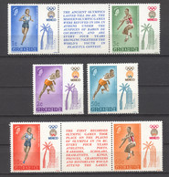 Grenada, 1968, Olympic Summer Games Mexico, Sports, MNH Strips, Michel 271-276 - Grenade (...-1974)