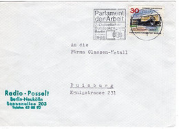 51581 - Berlin - 1966 - 30Pfg Neu-Berlin EF A Bf BERLIN - PARLAMENT DER ARBEIT ... DGB -> Duisburg - Lettres & Documents