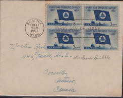 USA 1957 Coast And Geodetic Survey Block4 With FDC/FDI - Addressed @D4529 - 1951-1960