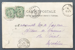 France N°111 (x2) Sur CPA - TAD LORIENT, Morbihan 28.6.1901 - (A507) - 1877-1920: Période Semi Moderne