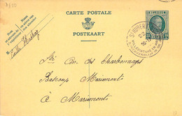 Entier Postal 1925 De St Hubert à Mariemont - Carte Postale De La Société Des Charbonnages -expédition De Wagons - Autres & Non Classés