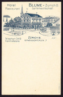 Um 1900 Hotel Reklame AK: Hotel Mit Gartenwirtschaft, Blume. Zürich Birmensdorferstrasse. Ungelaufen - Birmensdorf