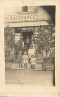 Delcampe - Themes Div-ref KK783- Carte Photo Devanture Café Renaissance - - Cafés
