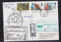 British Antarctic Territory 1993 Reg. Cover Ca The Netherlands Antarctic Progr. 2 Signatures Ca Faraday 30 JA 93 (57621) - Briefe U. Dokumente