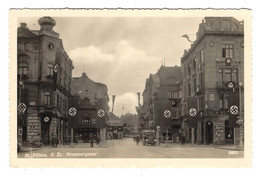 Original Postkarte Aus St.Pölten,Kremsergasse Mit Hakenkreuz Fahnen An Den Wohnhäusern (croix Gammée) Non Circulée - St. Pölten