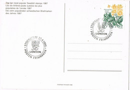 44261. Postal STOCKHOLM (Sverige) Suecia 1995. Stamp 95 LONDON. Flowers Arnica - Covers & Documents