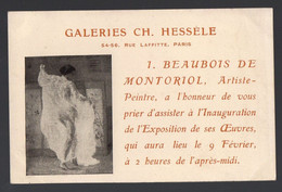 Paris Rue Lafitte : Invitation Exposition Galerie Hesselle : BEAUBOIS DE MONTORIOL (PPP35463) - Reclame