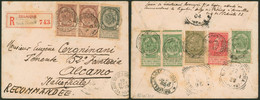 Fine Barbe - Affranch. Recto-verso Soit 50ctm Sur L. En Recommandé De St-Gilles > Alcano (Italie, Sicile) - 1893-1900 Thin Beard