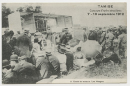 BELGIQUE - TEMSE / TAMISE - CONCOURS D'HYDRO-AEROPLANES - SEPTEMBRE 1912 - ESSAIS DE MOTEURS - LES HANGARS - Temse
