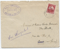 BELGIQUE - COB 749 1F35 CARMIN ADRIEN GERLACHE 5C RELAIS POTTES SUR LETTRE FRONTALIERE POUR CROIX, 1948 - Lettres & Documents