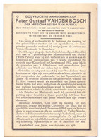 Devotie Devotion Doodsprentje - Pater Missionaris Gustaaf Vanden Bosch - Tielt 1870 - Namur 1933 - Décès