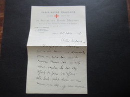 Frankreich 1921 Croix Rouge Francaise Societe Francaise De Secours Aux Blesses Militaires Comité D'Angers - Dokumente