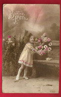 CP Colorisée Bonne Fête Ed REX 1174 Enfant Fillette Fleurs - CAD Ambulant Saint Brieuc à Pontivy 29-04-1923 - Genouvrier - Otros & Sin Clasificación